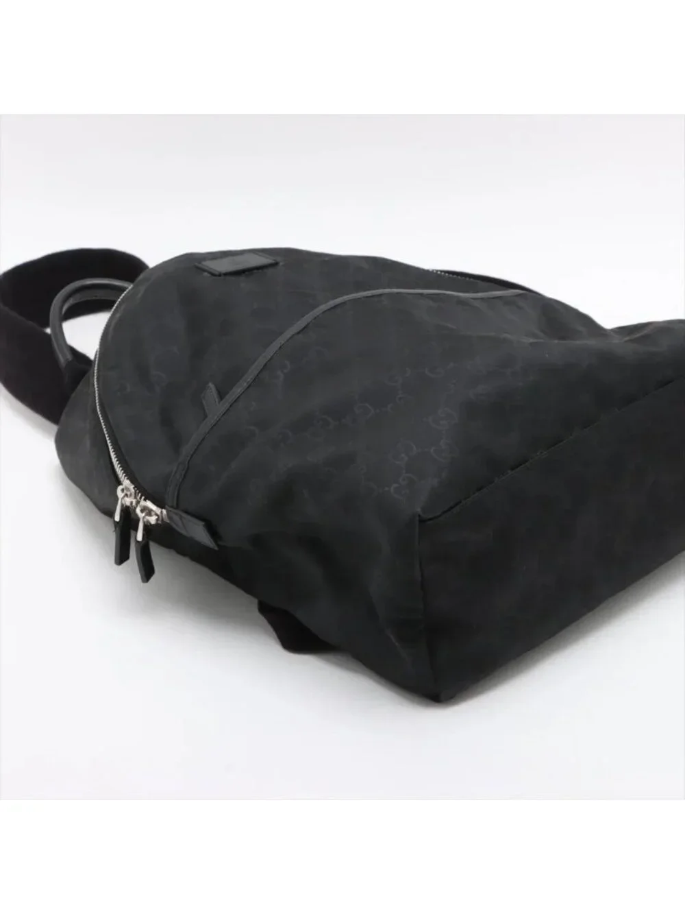 Gucci GG Nylon Leather Backpack Black